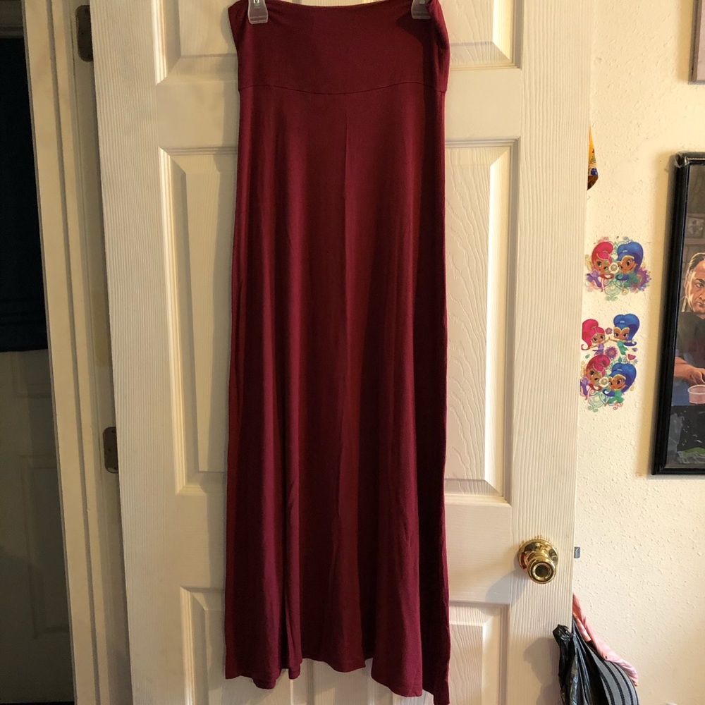 Wine maxi skirt